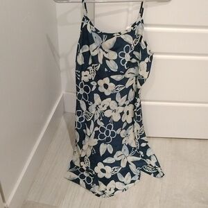 Blue & White Floral Print Alyn Paige Summer Dress Size 7/8